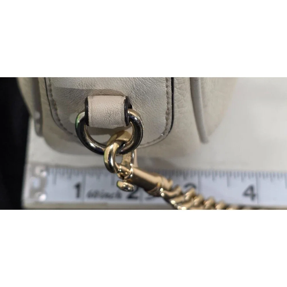 Coach Isla Small Leather Crossbody Bag Ivory Bow Chain Strap Coquette Preppy - Picture 13 of 15